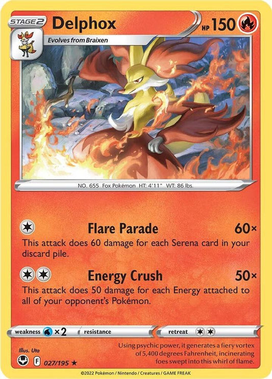 Delphox - Silver Tempest 027/195 Reverse Holo