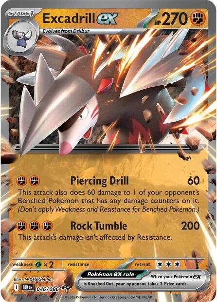Excadrill EX - Black Bolt 046/086 Double Rare