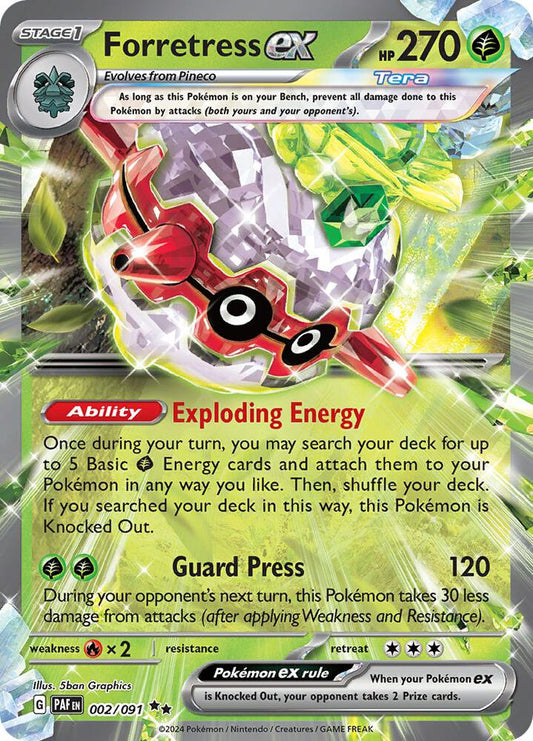 Forretress EX - Paldean Fates 002/091 Double Rare