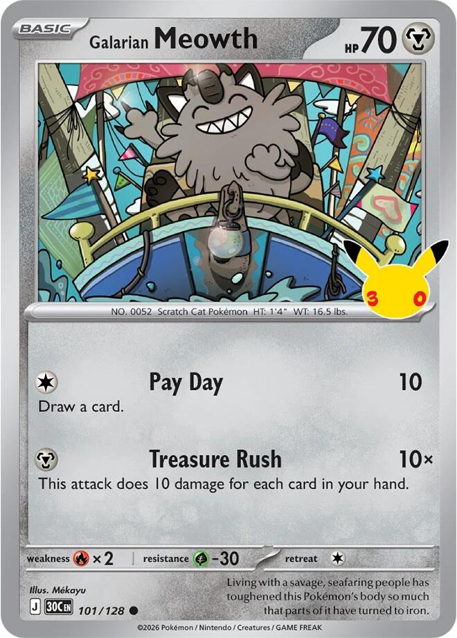 Galarian Meowth - 101/128 30th Celebration