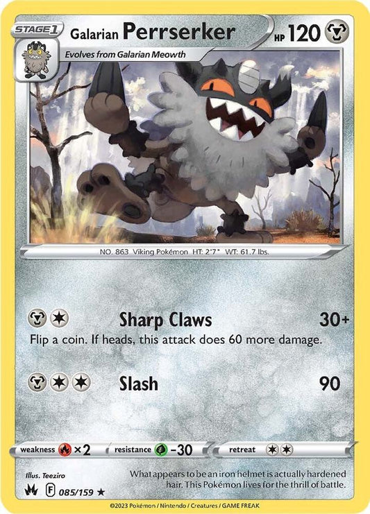 Galarian Perrserker - Crown Zenith 085/159 Reverse Holo