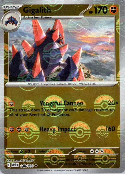 Gigalith - White Flare 048/086 Poke Ball Holo
