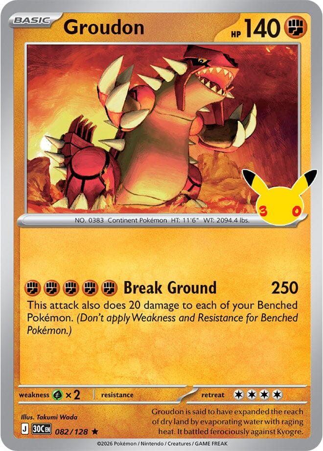 Groudon - 082/128 30th Celebration