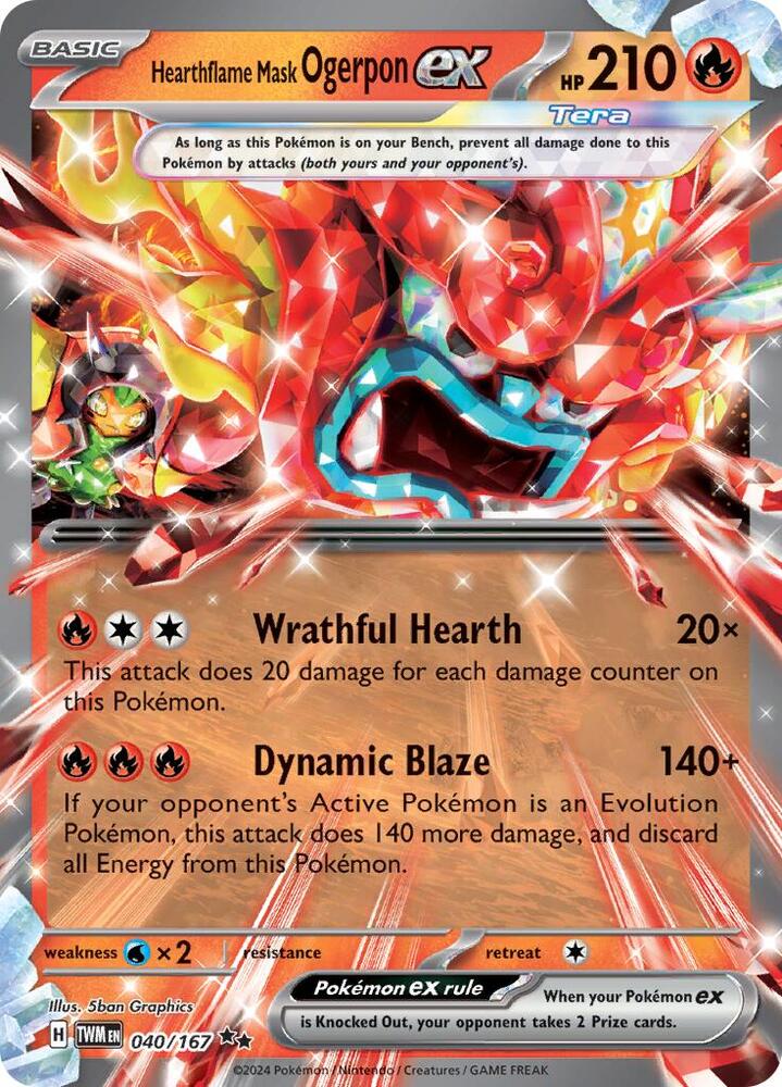 Hearthflame Mask Ogerpon ex - 040/167 Twilight Masquerade Double Rare