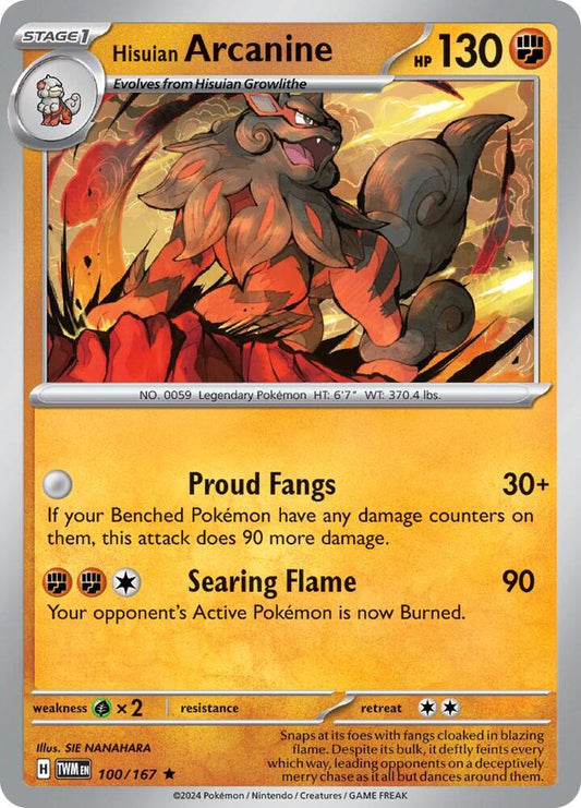 Hisuian Arcanine - Twilight Masquerade 00/167 Rare Español