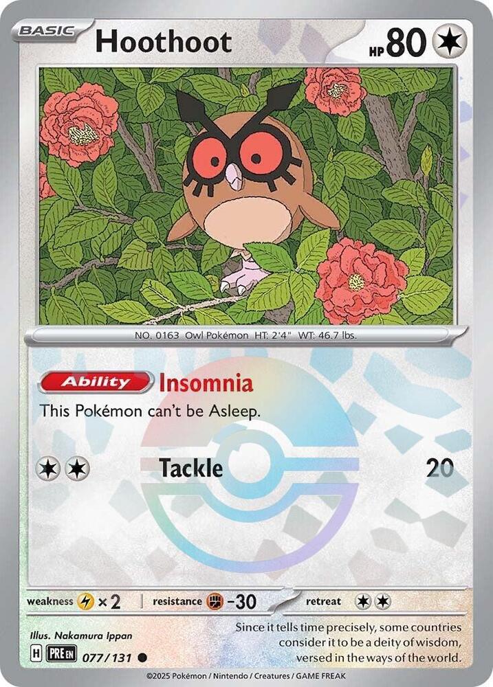 Hoothoot - Prismatic Evolutions 077/131 Poke Ball Holo