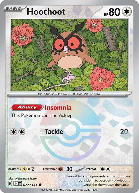 Hoothoot - Prismatic Evolutions 077/131 Poke Ball Holo