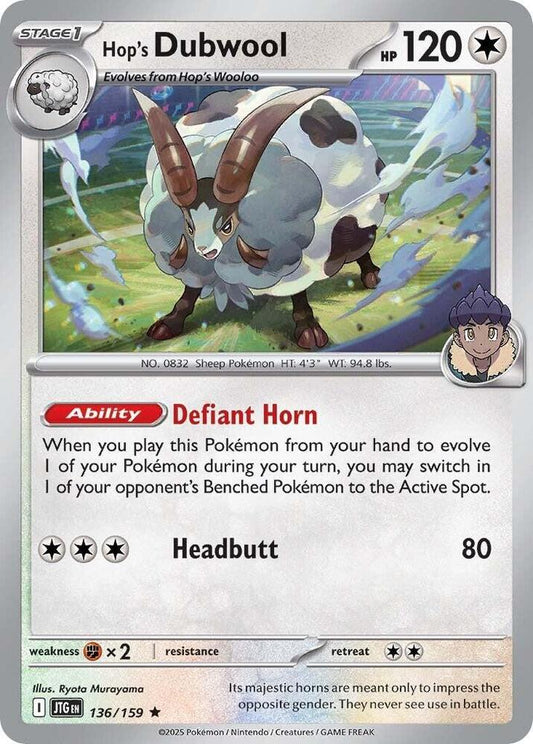 Hop's Dubwool - Journey Together 136/159 Holo Rare
