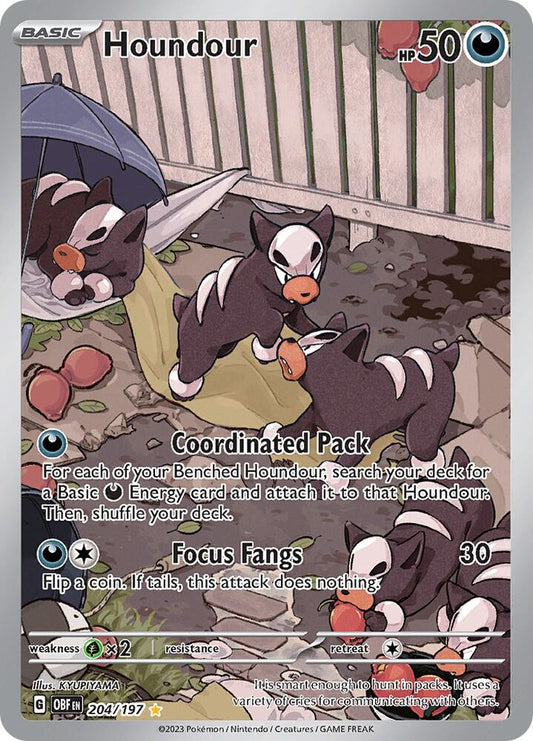 Houndour - Obsidian Flames 204/197 Illustration Rare
