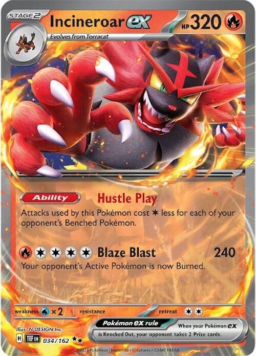 Incineroar ex - 034/162 Temporal Forces Double Rare
