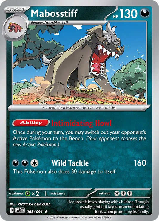 Mabosstiff - Paldean Fates 063/091 Holo Rare