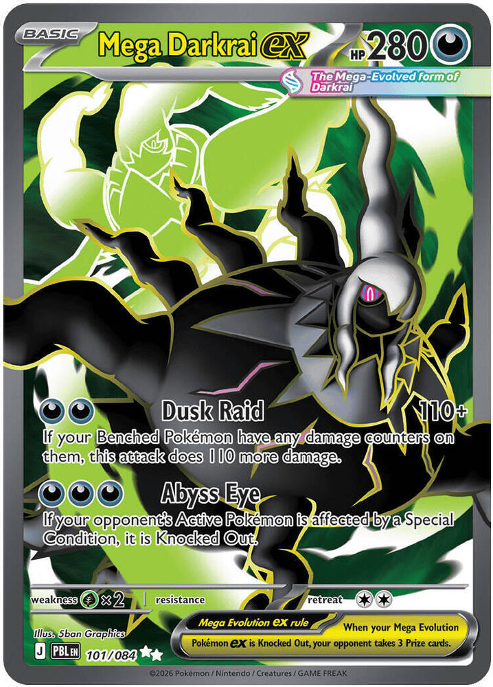 Mega Darkrai ex - 101/084  Pitch Black Ultra Rare