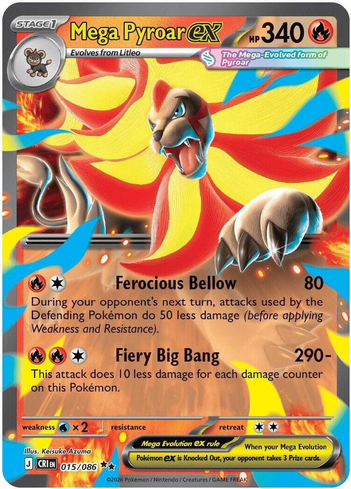 Mega Pyroar ex - 015/086 Chaos Rising