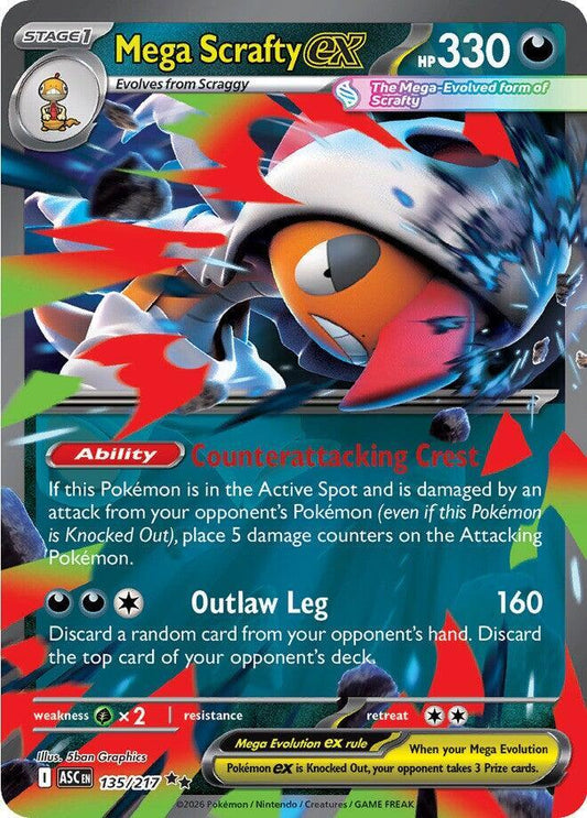 Mega Scrafty ex - 135/217 Ascended Heroes