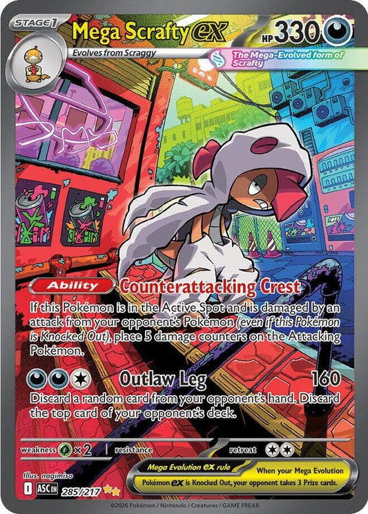 Mega Scrafty ex - 285/217 Ascended Heroes Special Illustration Rare