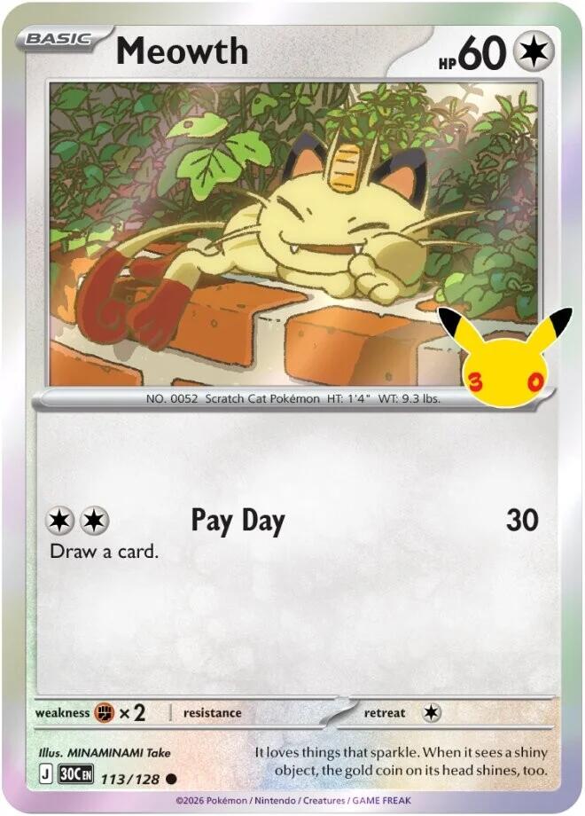 Meowth - 113/128 30th Celebration