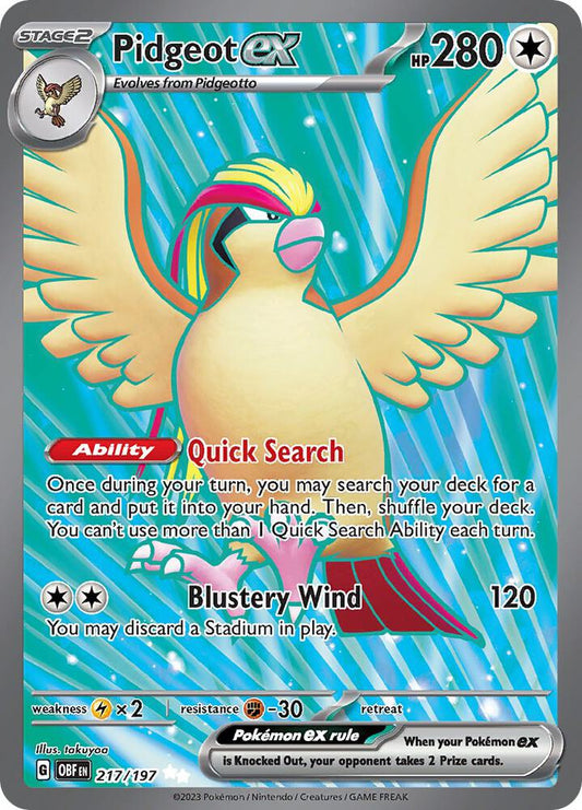 Pidgeot EX - Obsidian Flames 217/197 Ultra Rare