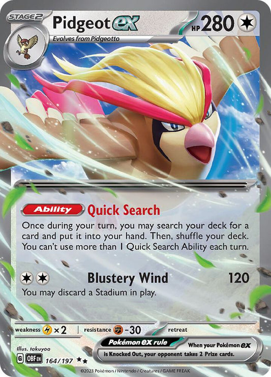 Pidgeot ex - 164/197 Obsidian Flames Double Rare