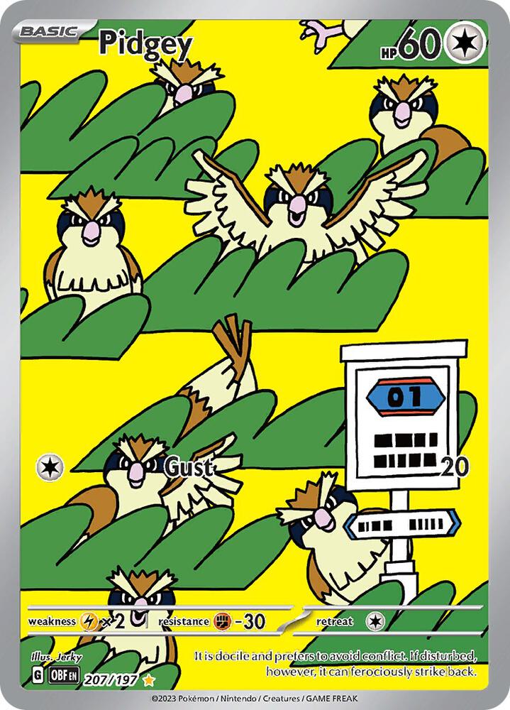 Pidgey - 207/197 Obsidian Flames Illustration Rare