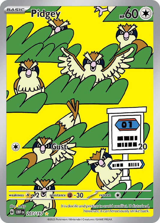 Pidgey - 207/197 Obsidian Flames Illustration Rare
