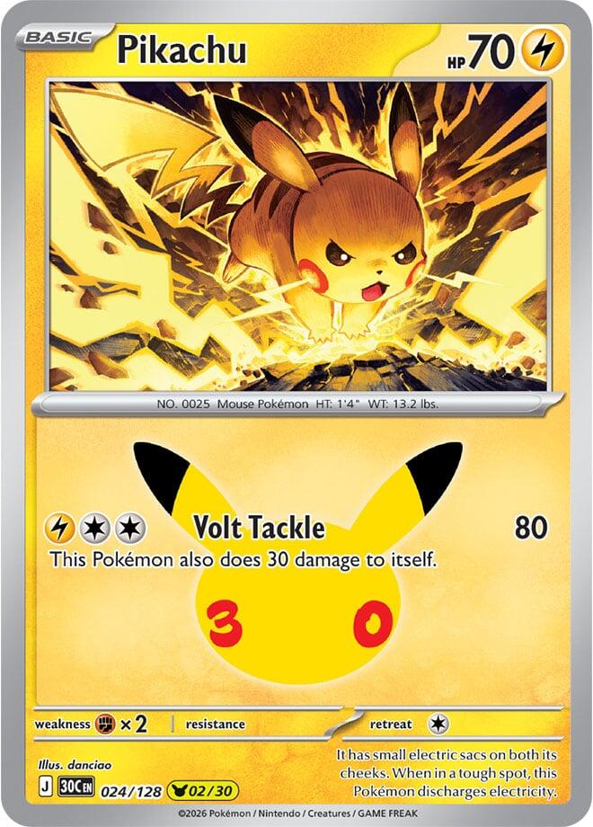 Pikachu 02 - 024/128 30th Celebration – Singles Vault