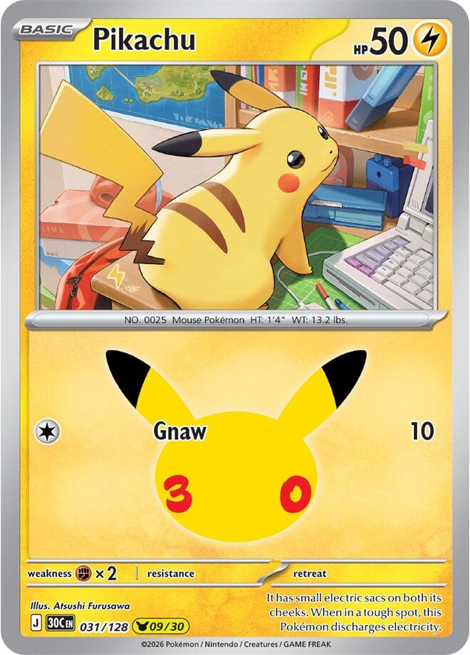 Pikachu 09 - 031/128 30th Celebration
