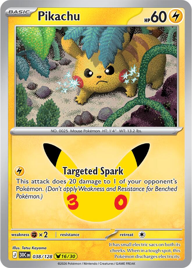 Pikachu 16 - 038/128 30th Celebration