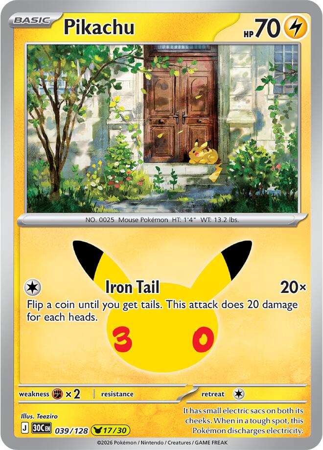 Pikachu 17 - 039/128 30th Celebration