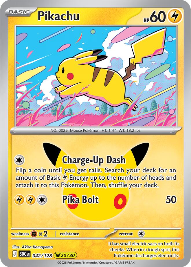 Pikachu 20 - 042/128 30th Celebration