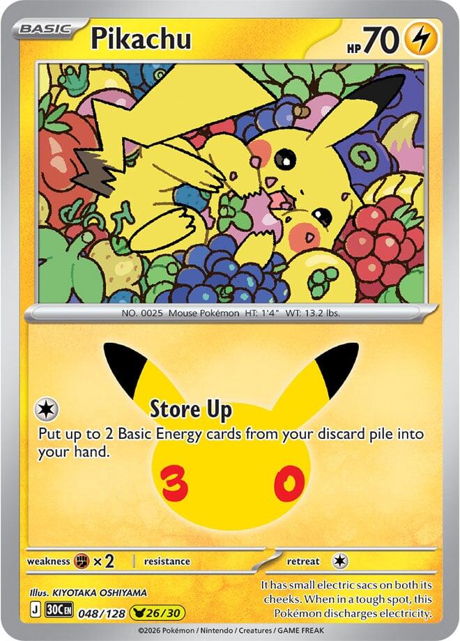 Pikachu 26 - 048/128 30th Celebration