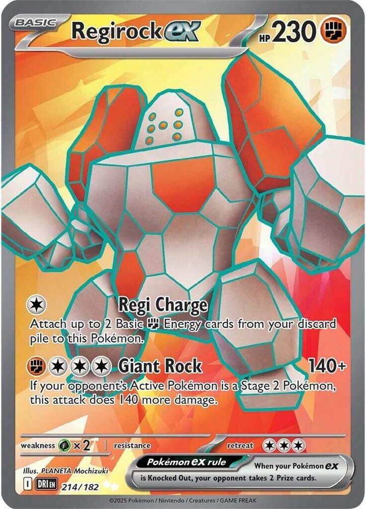 Regirock ex - 214/182 Destined Rivals Ultra Rare Español