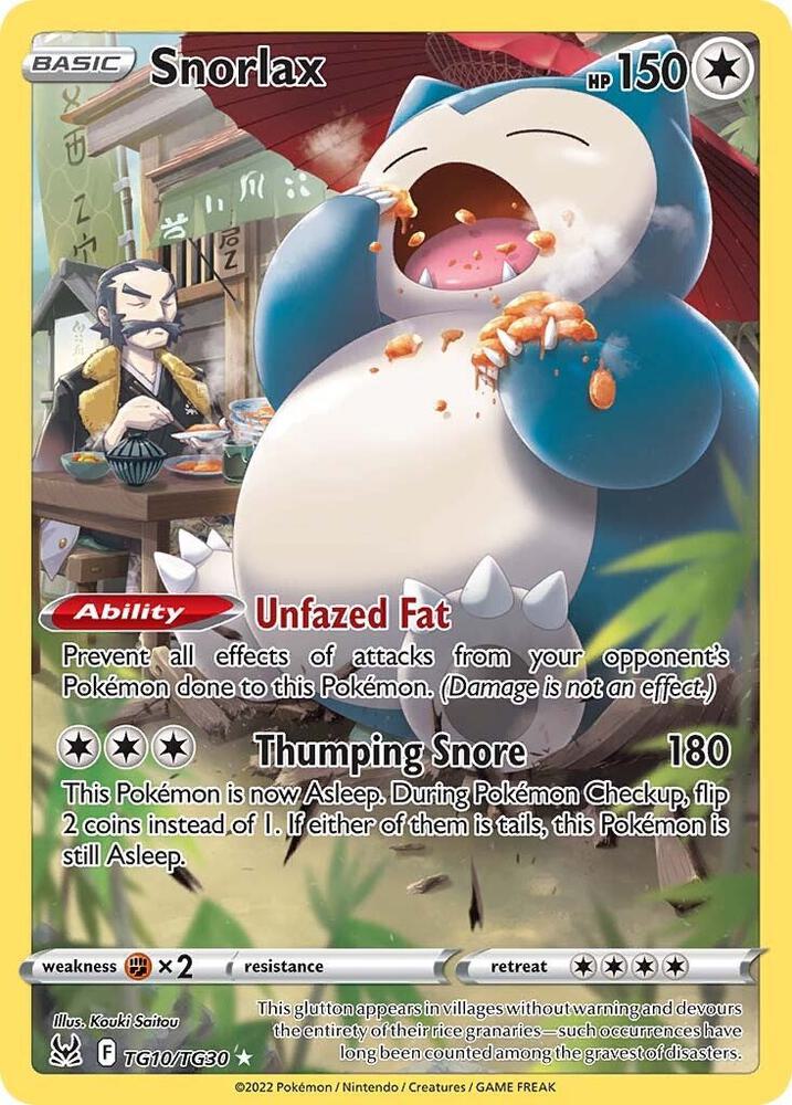 Snorlax - TG10/TG30 Lost Origin: Trainer Gallery