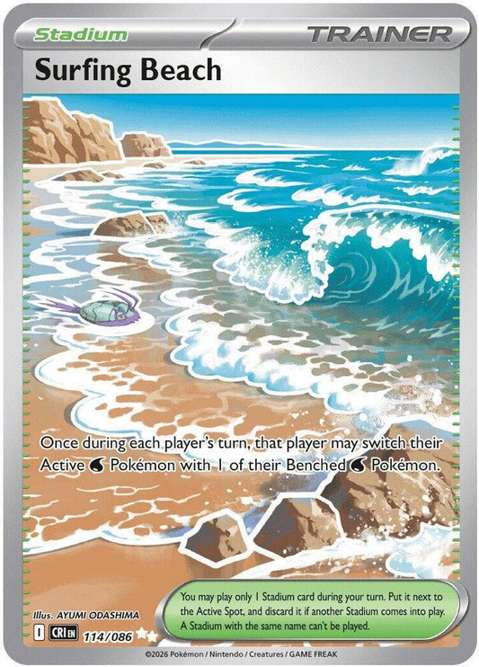 Surfing Beach - 114/086 Chaos Rising Ultra Rare