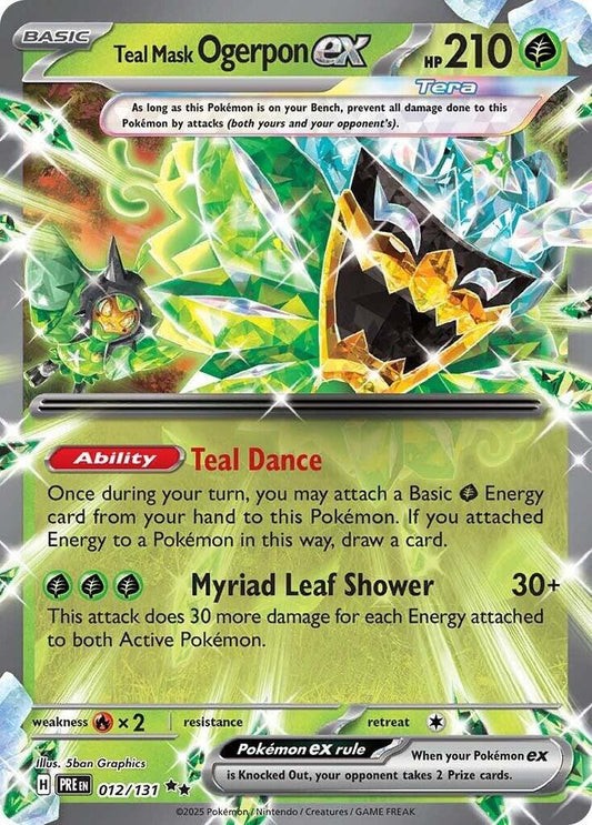 Teal Mask Ogerpon EX - 012/131 Prismatic Evolutions Double Rare