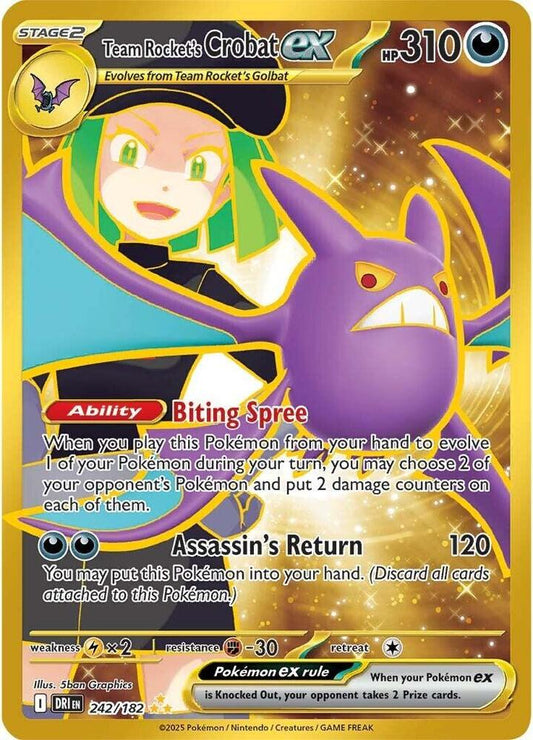 Team Rocket's Crobat ex - 242/182 Destined Rivals Hyper Rare