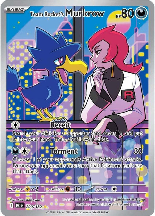 Team Rocket's Murkrow - 200/182 Destined Rivals Illustration Rare