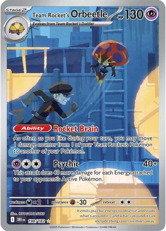 Team Rocket's Orbeetle - 198/182 Destined Rivals Illustration Rare