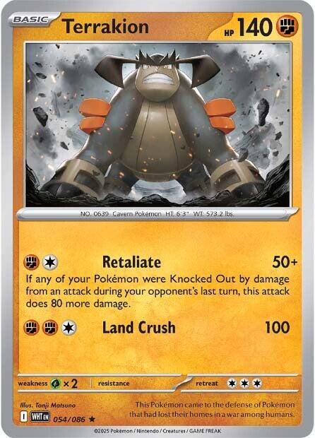 Terrakion - White Flare 054/086 Holo Rare