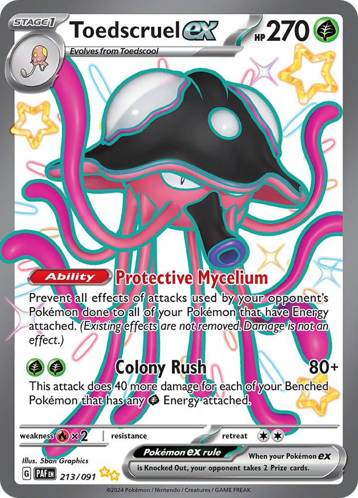 Toedscruel EX - Paldean Fates 213/091 Shiny Ultra Rare