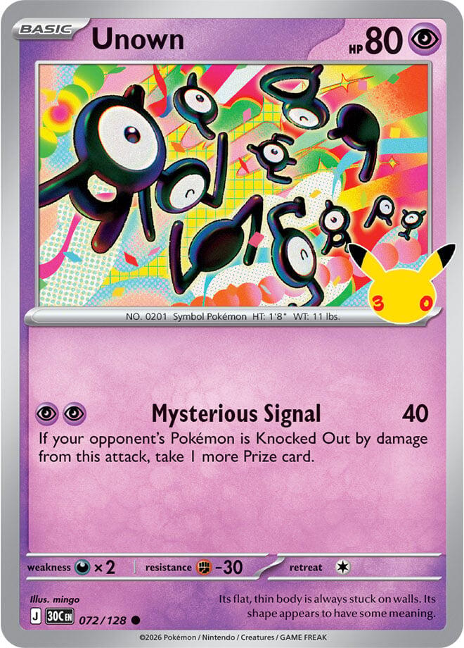 Unown - 072/128 30th Celebration