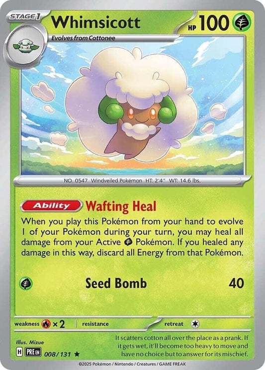 Whimsicott - Prismatic Evolutions 008/131 Holo Rare