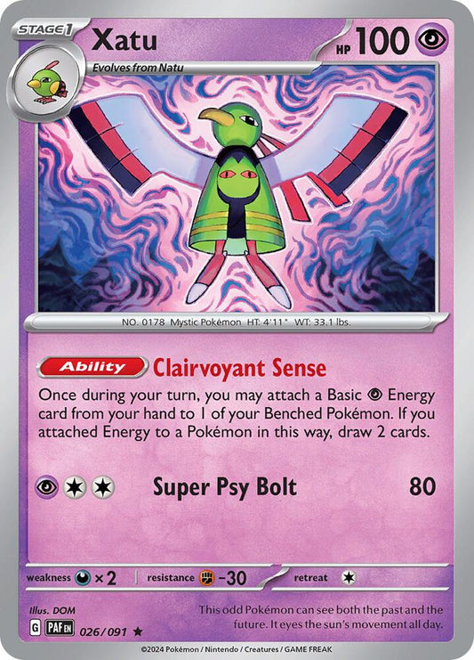 Xatu - Paldean Fates 026/091 Holo Rare
