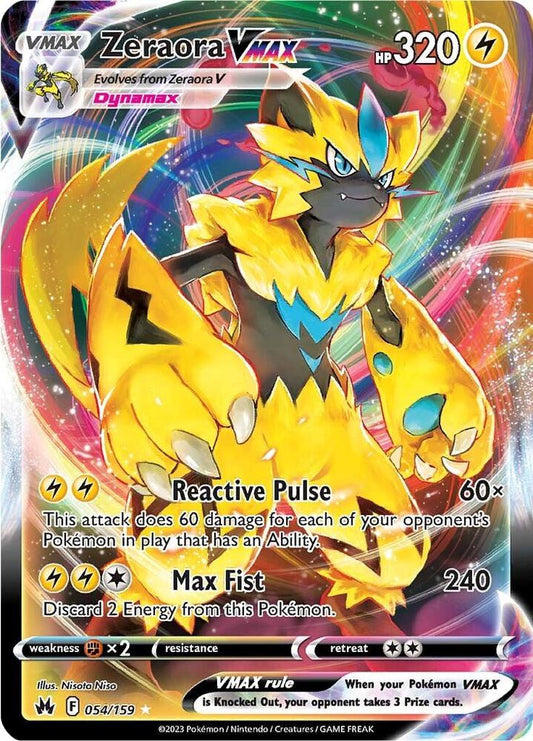 Zeraora Vmax - Crown Zenith 054/159 Ultra Rare