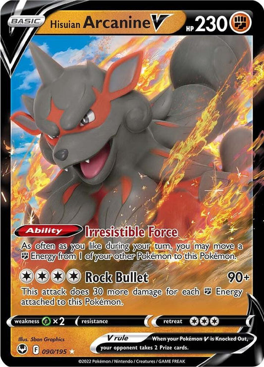 Hisuian Arcanine V - Silver Tempest 090/195 Ultra rare