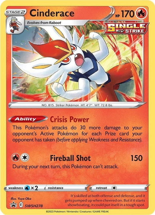 Cinderace - Sword & Shield Promo SWSH278 Holo Rare Español