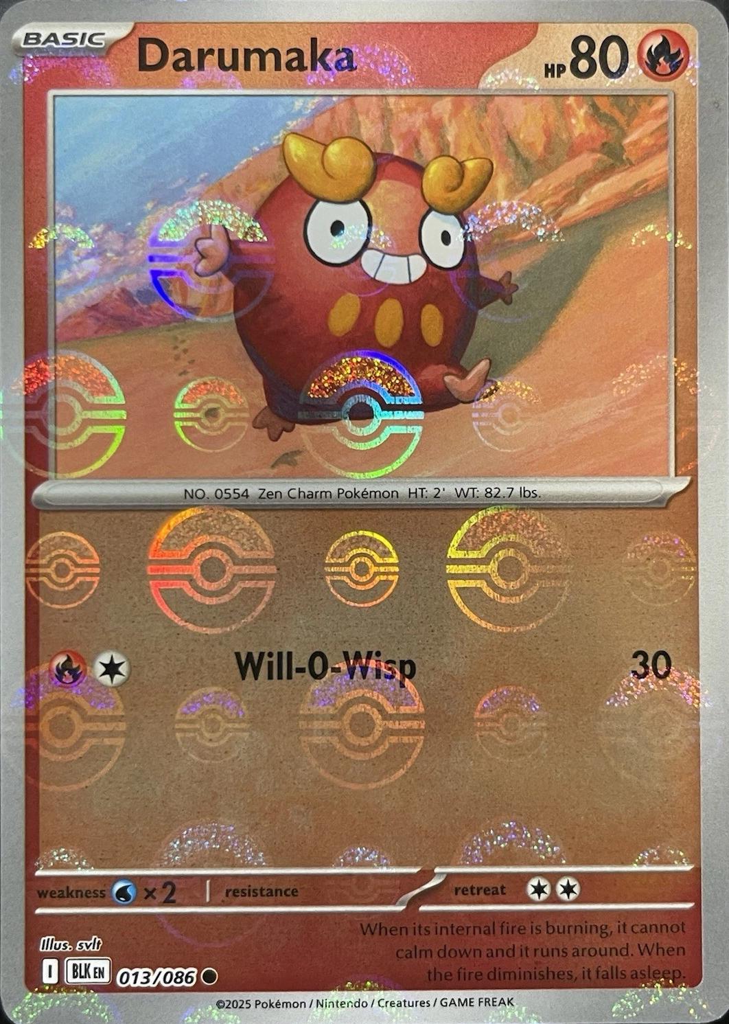 Darumaka - Black Bolt 013/086 Poke Ball Holo