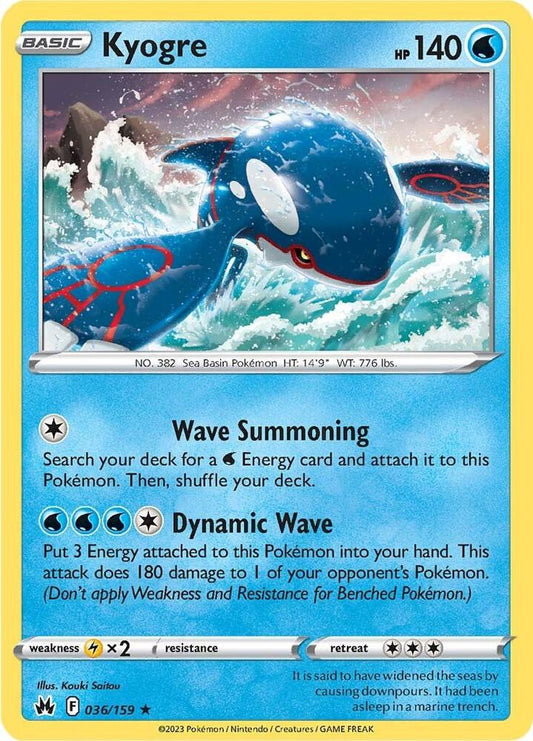 Kyogre - Crown Zenith 036/159 Holo Rare