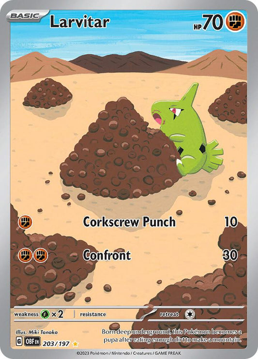 Larvitar - Obsidian Flames 203/197 Illustration Rare