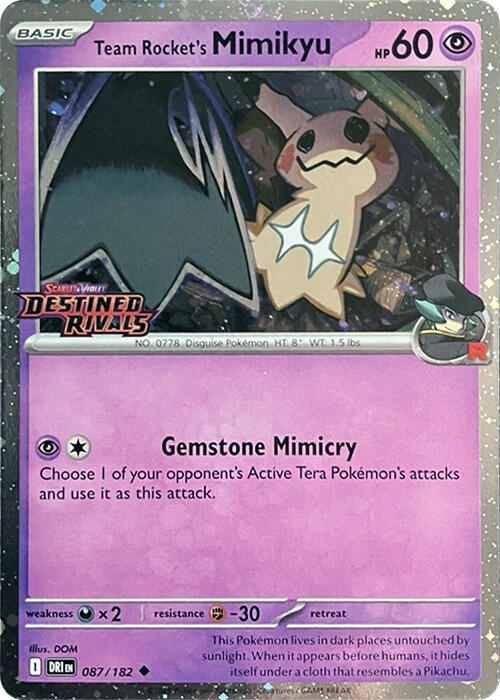 Team Rocket's Mimikyu - Destined Rivals Prerelease Deck Sellado