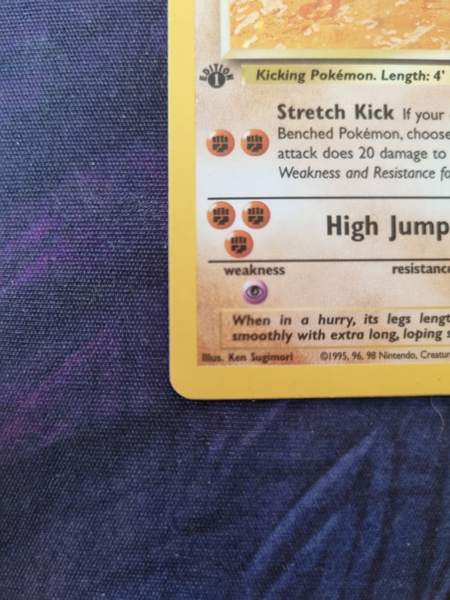 Hitmonlee - 7/62 1era Edición Fossil Holo Rare - Inglés